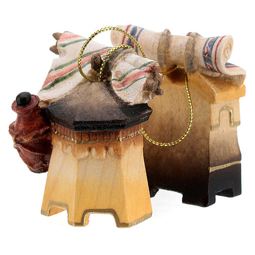 Bagagli per elefante legno dipinto Kostner presepe 9,5 cm 2