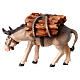 Donkey with logs in painted wood, Kostner Nativity scene 9.5 cm s4