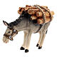 Donkey with logs in painted wood, Kostner Nativity scene 12 cm s3