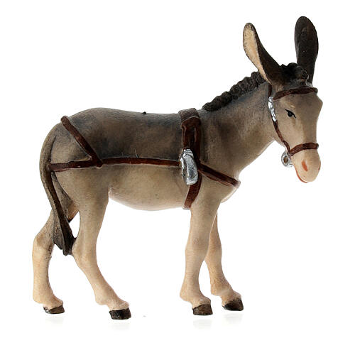Donkey and cart in painted wood, Kostner Nativity scene 9.5 cm 3