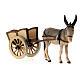 Donkey and cart in painted wood, Kostner Nativity scene 9.5 cm s2