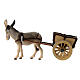 Donkey and cart in painted wood, Kostner Nativity scene 9.5 cm s6