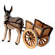 Donkey and cart in painted wood, Kostner Nativity scene 12 cm s5