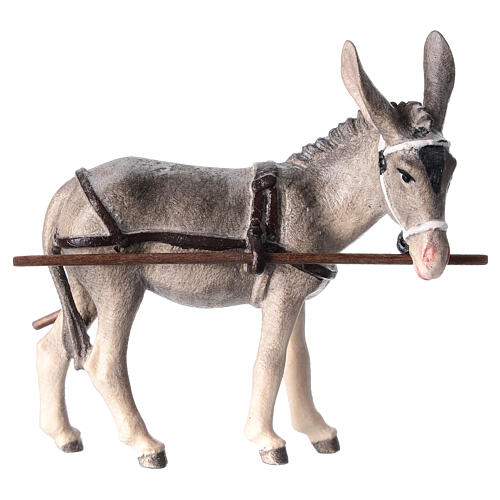 Donkey for cart in painted wood, Kostner Nativity scene 12 cm 1