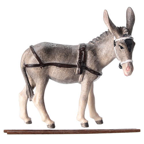 Donkey for cart in painted wood, Kostner Nativity scene 12 cm 4