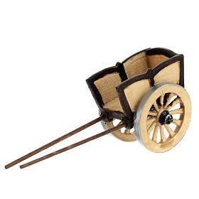 Cart in painted wood, Kostner Nativity scene 12 cm