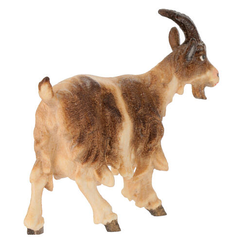 Goat with lifted head in painted wood, Kostner Nativity scene 12 cm 4