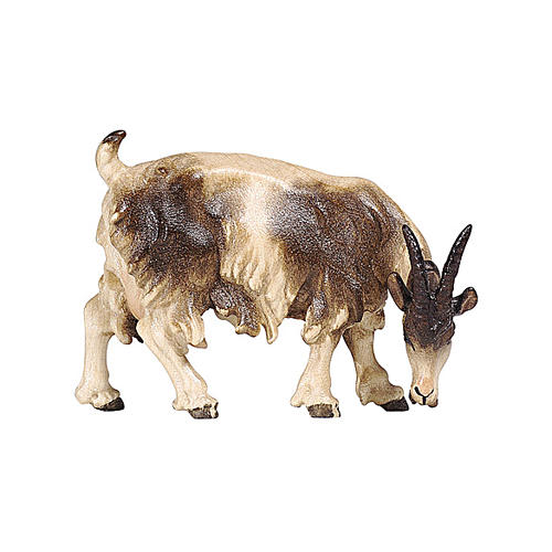 Chèvre qui mange tête à droite bois peint crèche Kostner 9,5 cm 1