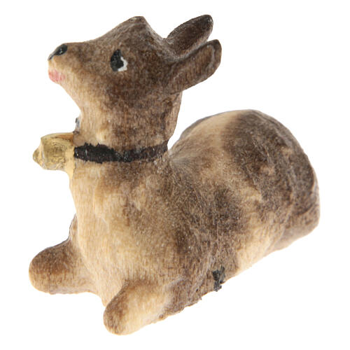 Liegende Zicke Grödnertal Holz Krippe Kostner 12cm 2