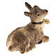 Capretta sdraiata legno dipinto presepe Kostner 12 cm s3