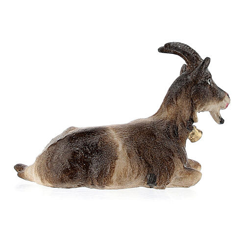 Cabra tumbada madera pintada Kostner belén 9,5 cm 2