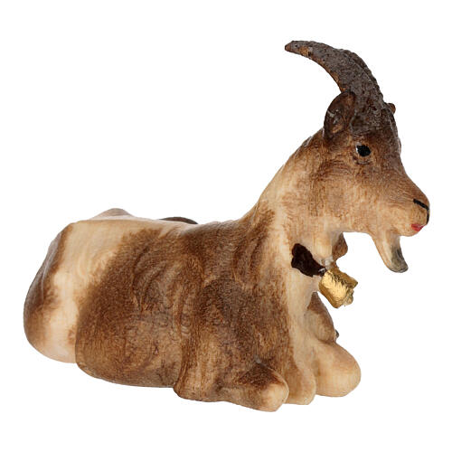 Lying goat in painted wood, Kostner Nativity scene 12 cm 3