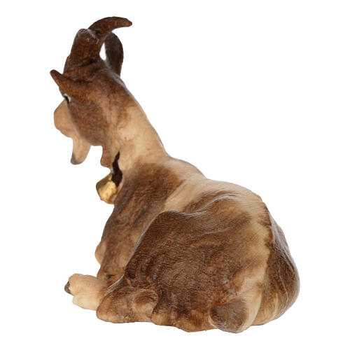 Lying goat in painted wood, Kostner Nativity scene 12 cm 4