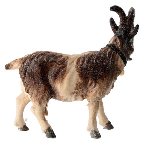 Cabra sino cabeça para a esquerda presépio em madeira pintada Kostner com peças altura média 9,5 cm 2