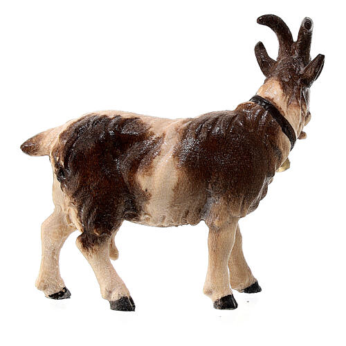 Chèvre clochette tête à gauche bois peint crèche Kostner 12 cm 4