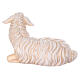 Mouton couché tête à droite bois peint crèche Kostner 12 cm s3