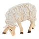 Sheep eating with head turned left in painted wood, Kostner Nativity scene 9.5 cm s2