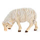 Mouton qui mange tête à gauche bois peint crèche Kostner 9,5 cm s1