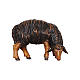 Black sheep eating in painted wood, Kostner Nativity scene 9.5 cm s1