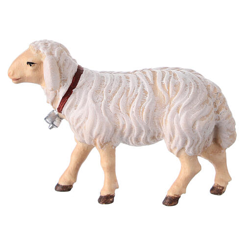Pecora che cammina legno dipinto Kostner presepe 9,5 cm 1