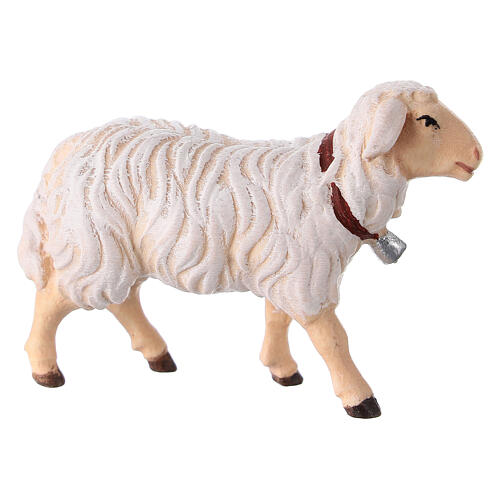 Pecora che cammina legno dipinto Kostner presepe 9,5 cm 2