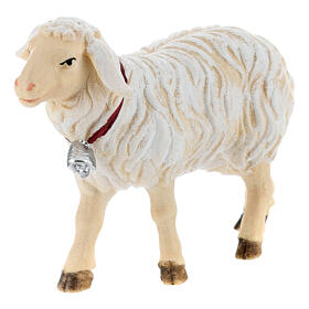 Walking sheep in painted wood, Kostner Nativity scene 12 cm