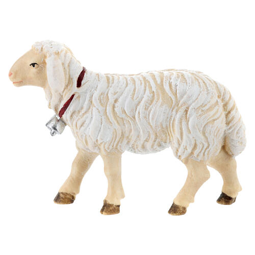 Mouton qui marche bois peint crèche Kostner 12 cm 1