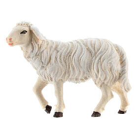 Mouton tête haute bois peint crèche Kostner 9,5 cm