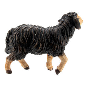 Mouton noir tête haute bois peint crèche Kostner 9,5 cm