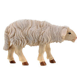 Mouton tête en avant bois peint crèche Kostner 12 cm