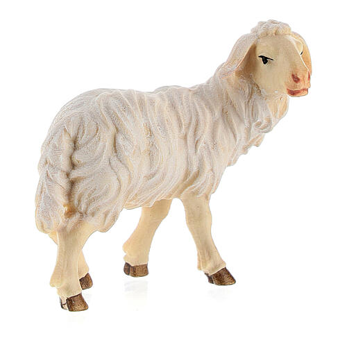 Mouton debout tête à droite bois peint Kostner crèche 9,5 cm 3