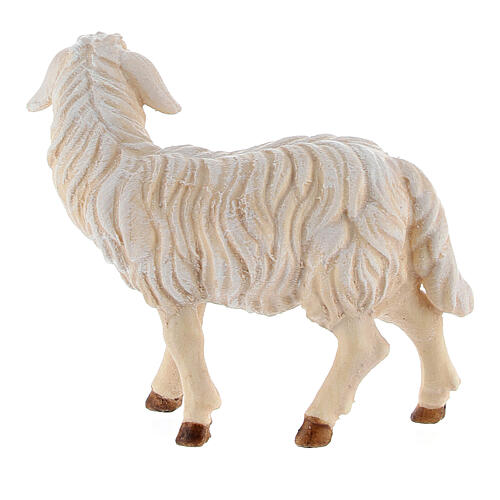 Pecora in piedi testa a destra legno dipinto presepe Kostner 12 cm 4