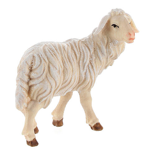 Kostner Nativity Scene 12 cm, standing white sheep looking to the right, in painted wood 3