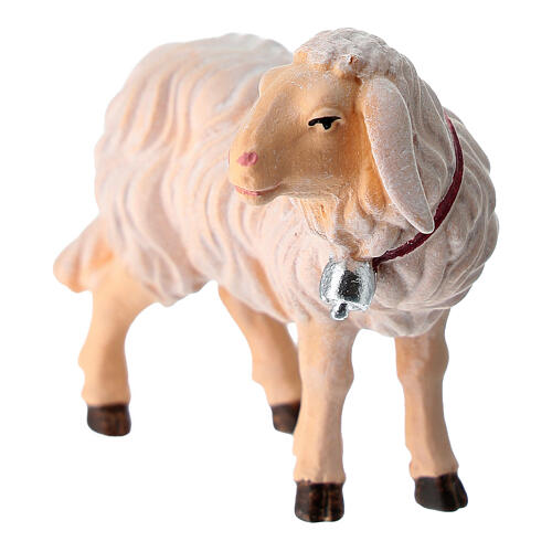 Sheep with bell in painted wood Kostner Nativity Scene 9.5 cm 2
