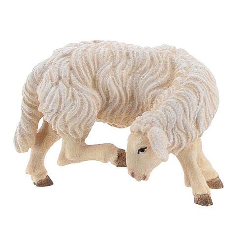 Pecora che si gratta legno dipinto Kostner presepe 9,5 cm 1