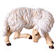 Sheep scratching itself in painted wood Kostner Nativity Scene 12 cm s1