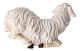 Kostner Nativity Scene 9.5 cm, kneeling sheep, in painted wood s3