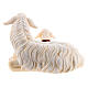 Mouton couché avec agneau bois peint Kostner crèche 12 cm s2