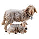 Groupe de moutons bois peint Kostner crèche 9,5 cm s1