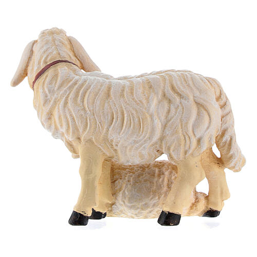 Set Schaf mit Lamm bemalten Grödnertal Holz für Krippe Kostner 12cm 4
