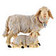 Set Schaf mit Lamm bemalten Grödnertal Holz für Krippe Kostner 12cm s1