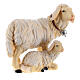 Set Schaf mit Lamm bemalten Grödnertal Holz für Krippe Kostner 12cm s3