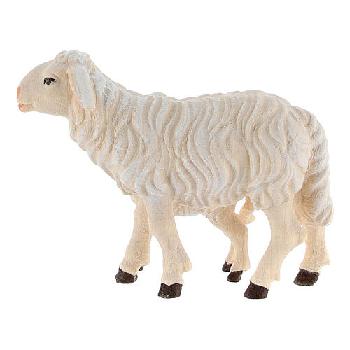 Kostner Nativity Scene 12 cm, standing white sheep and lamb, in painted wood 4