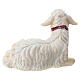Agnello sdraiato testa a sinistra legno dipinto Kostner presepe 9,5 cm s3