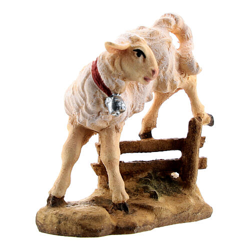 Kostner Nativity Scene 9.5 cm, lamb with hedge, in painted wood 3