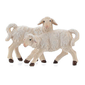 Group of lambs in painted wood Kostner Nativity Scene 9.5 cm