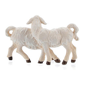 Gruppo di agnelli legno dipinto Kostner presepe 9,5 cm