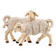 Groupe d'agneaux bois peint crèche Kostner 12 cm s1