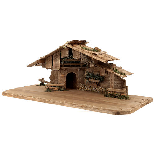 Hut with 13-piece set in painted wood Kostner Nativity Scene 9.5 cm 7