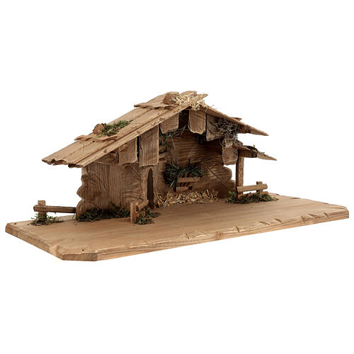 Hut with 13-piece set in painted wood Kostner Nativity Scene 9.5 cm 13